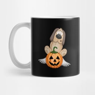 Male Dog on Flying Pumpkin Mug